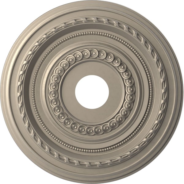Ekena Millwork Cole PVC Ceiling Medallion (Canopies up to 5 1/8"), 19"OD x 3 1/2"ID x 1"P, Metallic Silver Metallic CMP19COCSV - main